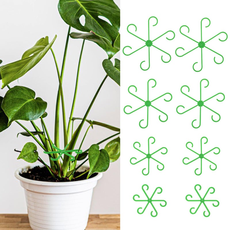 Tyqour 8pcs Plant Stem Support Climbing Houseplant Support Stakes for Indoor Plants Reusable Plastic Climbing Plant Support Plant Trellis Indoor Ideal Plant Support for Thriving Growth - Image 1